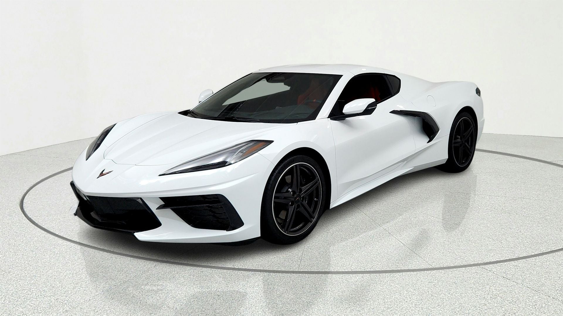 2024 Chevrolet Corvette Stingray 1LT in Arctic White — front three-quarter view
